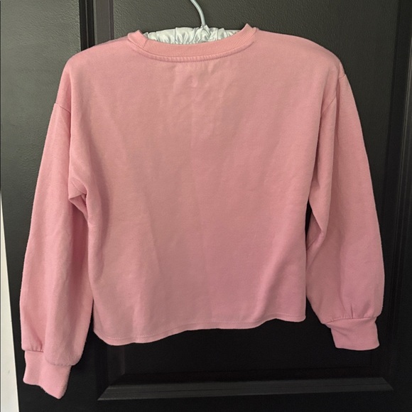 🌖 Barbie pink cropped lightweight sweatshirt large 10/12 - Picture 4 of 5